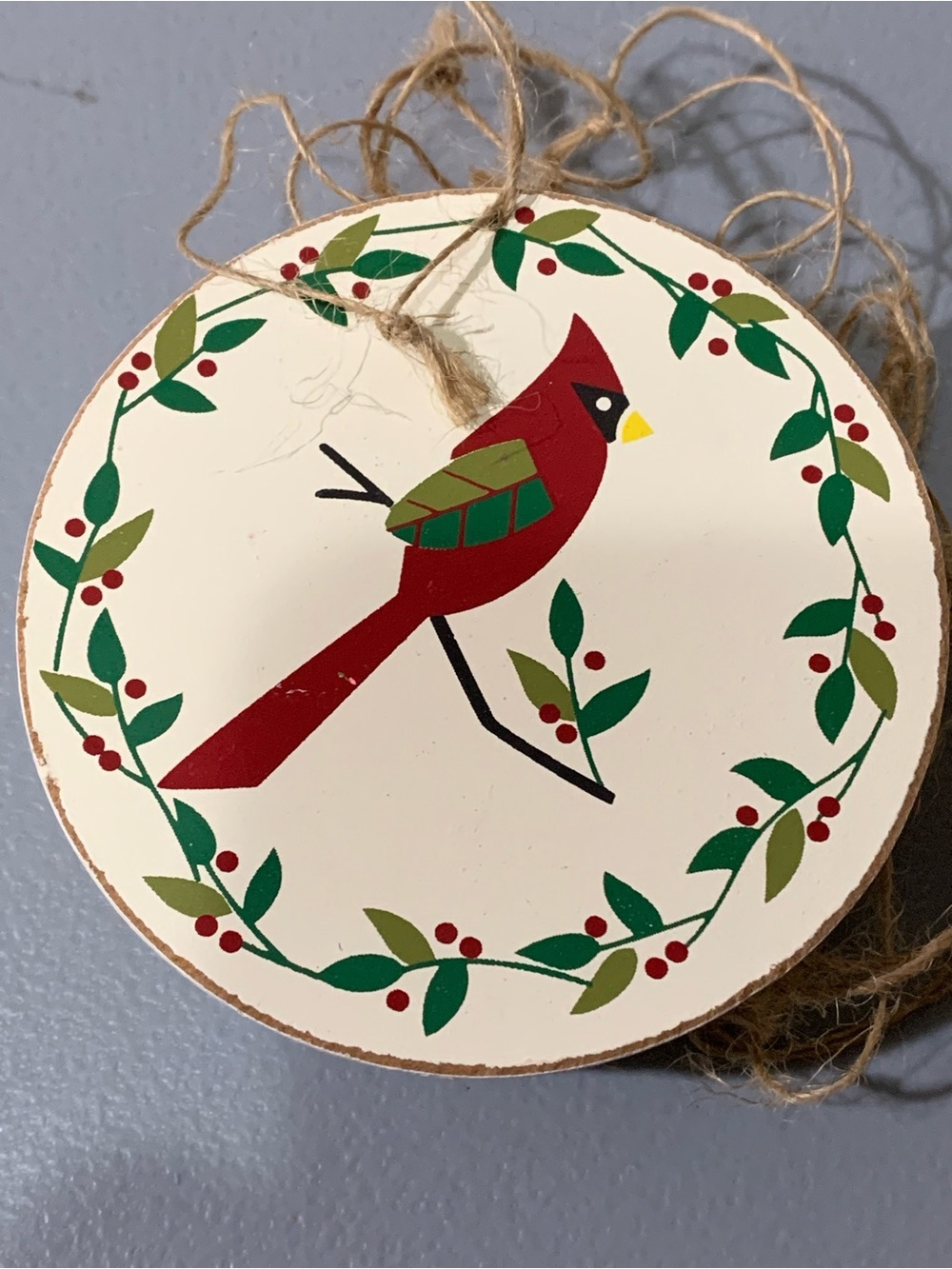 Red Cardinal Wooden Hanging Ornament - Home Accents